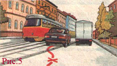 Трамвайные пути на разделительной полосе