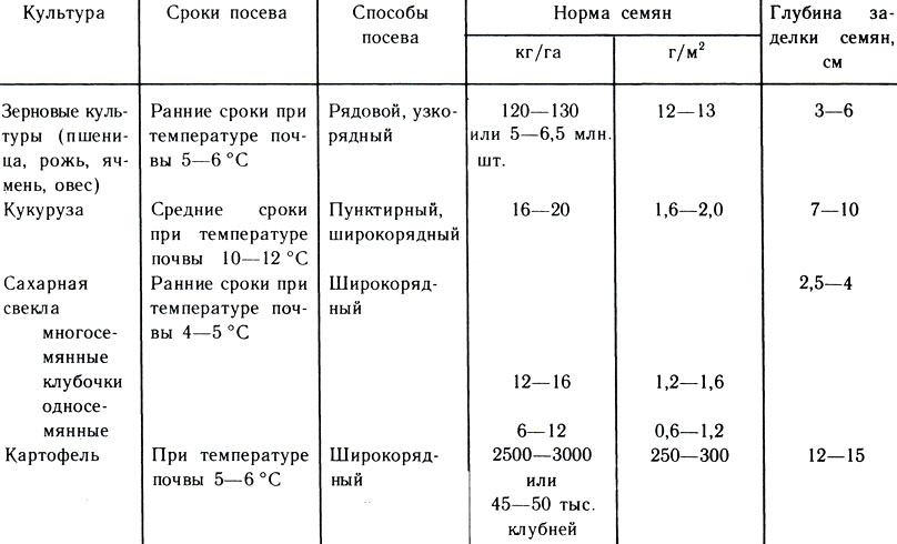 Технологическая схема возделывания сахарной свеклы