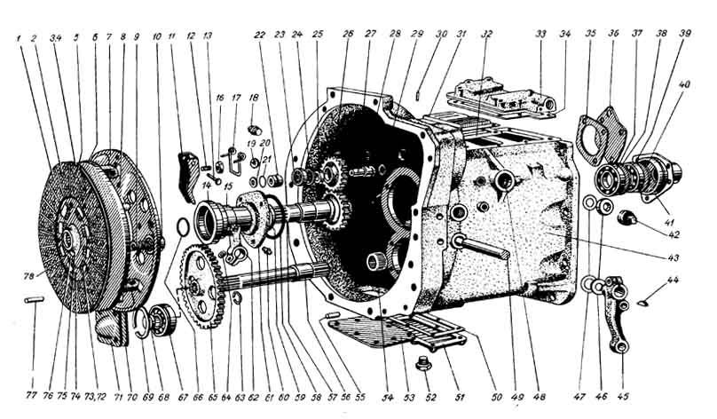 Корпус сцепления мтз 80 схема по ремонту