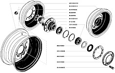Ступицы передних и задних колес автомобиля УАЗ-469