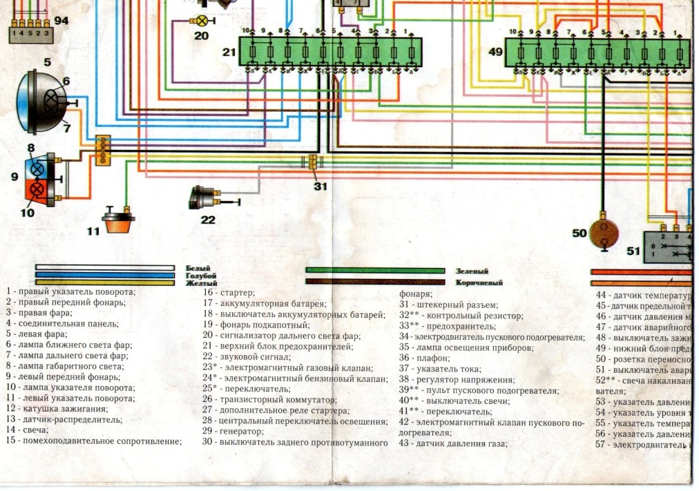 Схема электрооборудования газ 33104