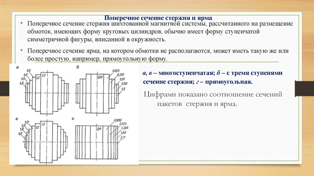 Имеющей в сечении. Сечение стержня трансформатора. Чертеж сечения стержня трансформатора. Сечение стержня и ярма. Поперечное сечение трансформатора.