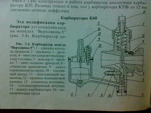 Карбюратор к60в схема