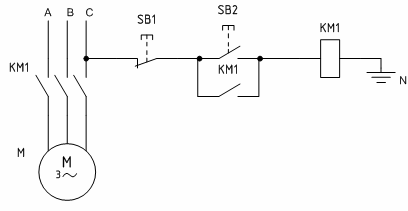 Схема управления трехфазным асинхронным двигателем