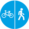 Дорожный знак 4.5.4 Пешеходная и велосипедная дорожка с разделением движения