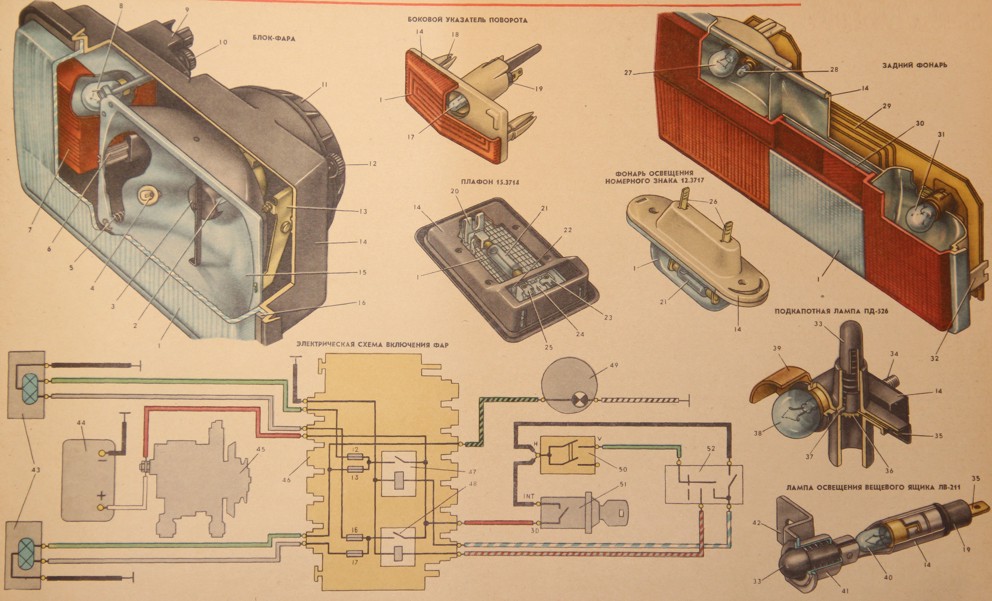 Система освещения устройство. Задняя фара ВАЗ 2107 чертеж. Конструкция фары ВАЗ 2107. Конструкция блок фары ВАЗ 2107. Приборы освещения и сигнализации автомобиля КАМАЗ-4310.