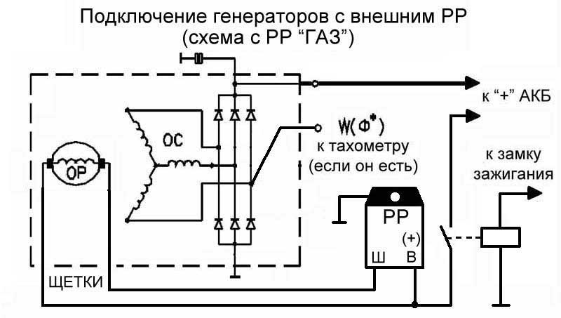 Газ 53 реле зарядки схема подключения