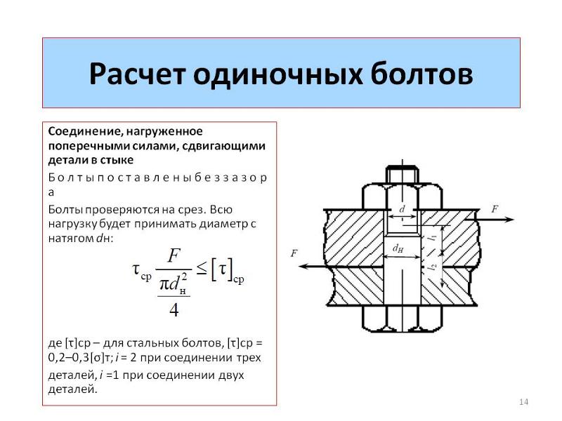 При расчетах на прочность изображенного на рисунке соединения определяют