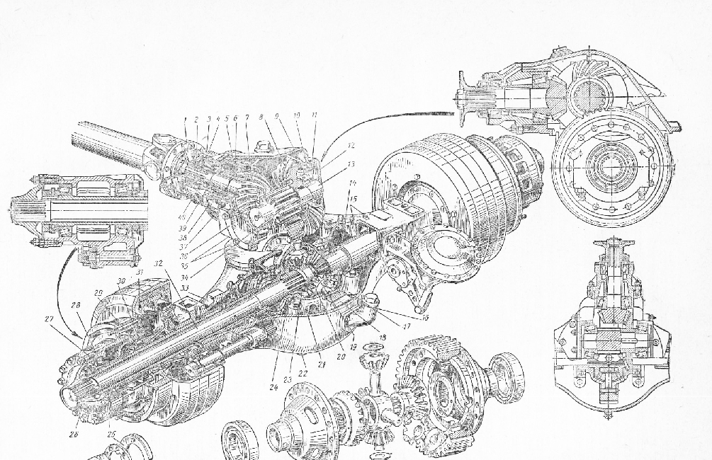 Маз средний мост схема