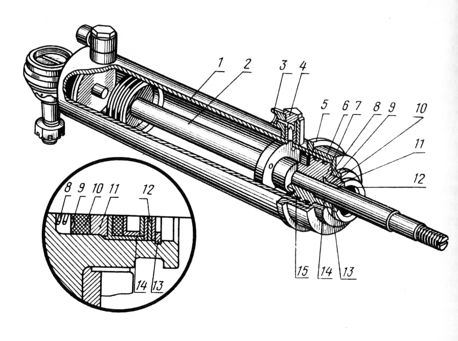 Устройство цилиндра. Силовой цилиндр ГАЗ 66 рулевой. Силовой гидроцилиндр ГАЗ 66 рулевой. Силовой цилиндр ГАЗ 66 схема. Силовой цилиндр ГАЗ 66 чертёж.