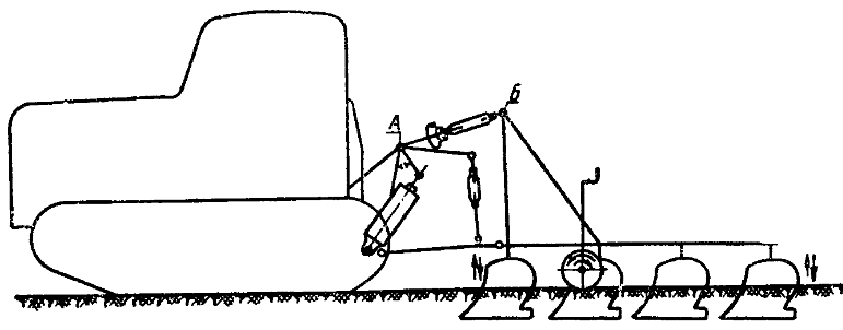 Трактор ДТ-75. Схема регулировки равномерности заглубления навесных орудий