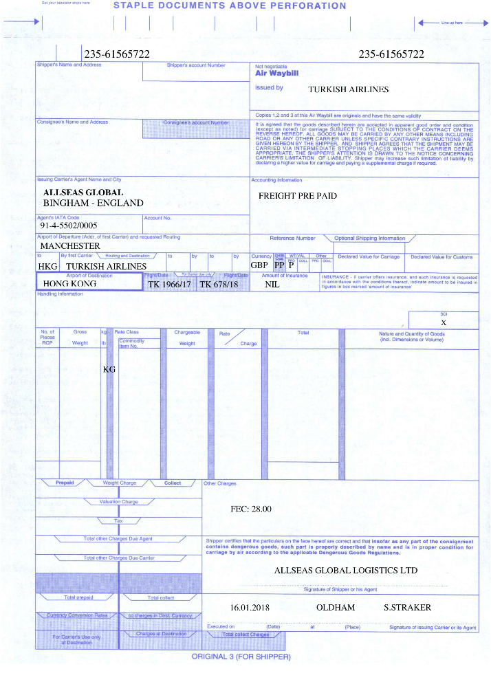 Авианакладная москва карго. Авианакладная грузовая Air Waybill. Air Waybill авиагрузовая накладная. Грузовая накладная Air Waybill. Авиационная накладная Air Waybill-AWB.