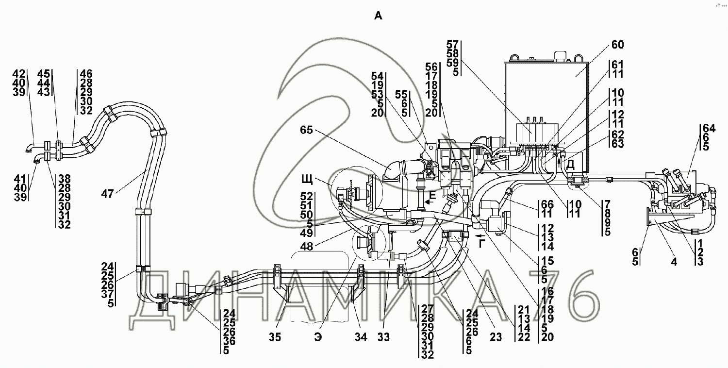 Схема гидравлики т 40