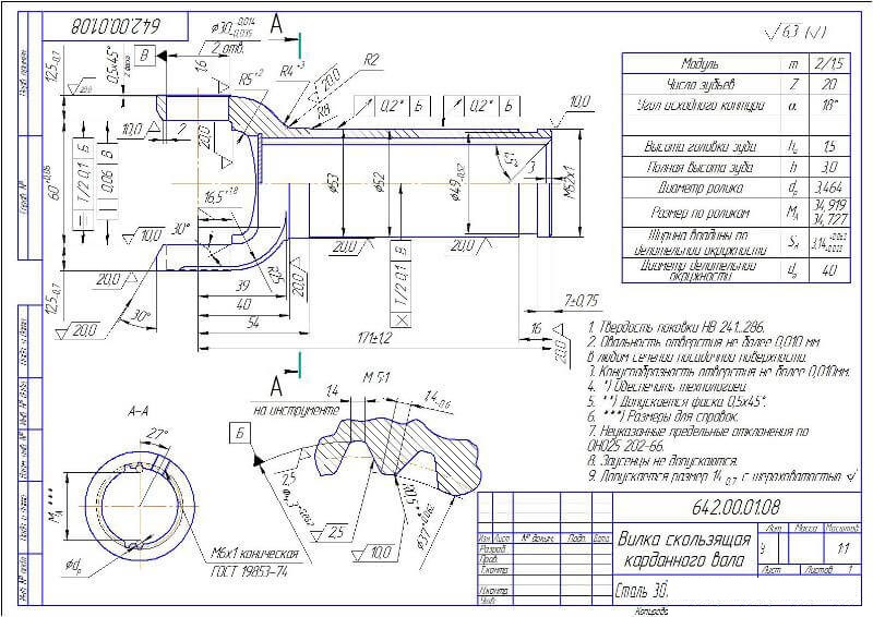 Вилка карданного вала чертеж: Вилка карданного вала | Скачать чертежи ...
