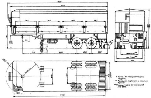 Чертежи полуприцепов одаз