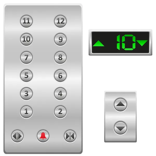 Лифт кнопки панели Иллюстрация — стоковое фото