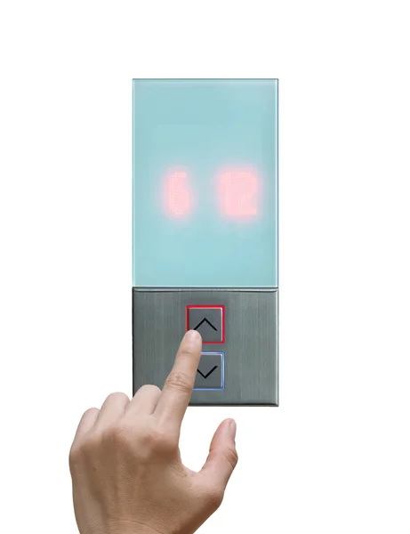 Касание рук Лифт кнопки — стоковое фото