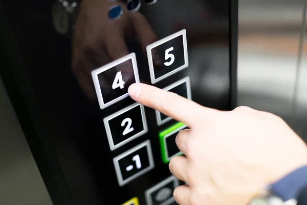 Elevator Buttons Panel Close View — стоковое фото