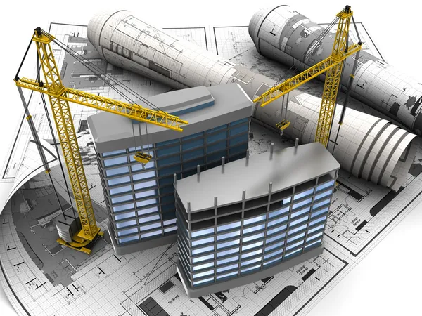 Развитие Строительство зданий — стоковое фото