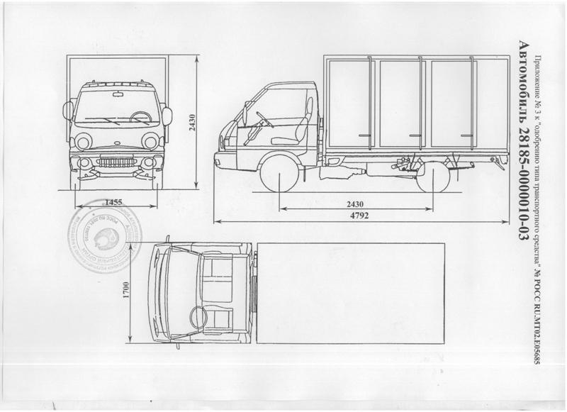 Hyundai porter размеры